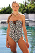 Maillot Chloé Réversible 3-Way "Olive Python/Solid Black"
